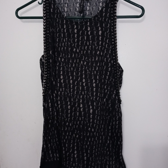 Guess Women's Double metallic
Gothic biker “CHAINLINK" tunic tank black Gray XXS - Picture 13 of 13